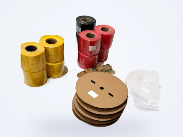 Gulungan heat shrink berbagai warna dan ukuran